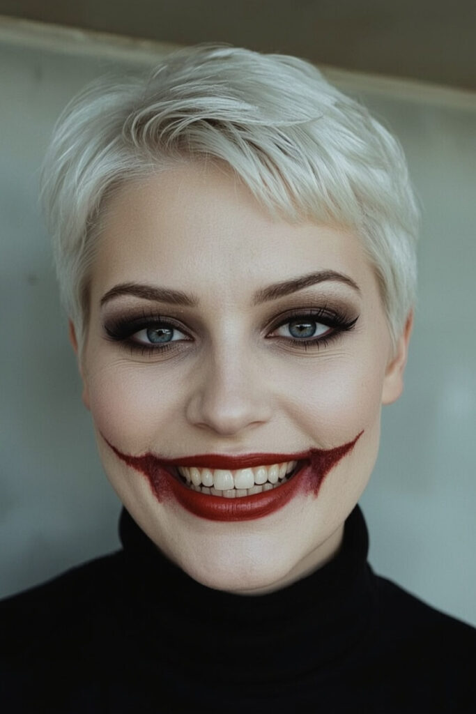 Makijaż w stylu uśmiech Jokera