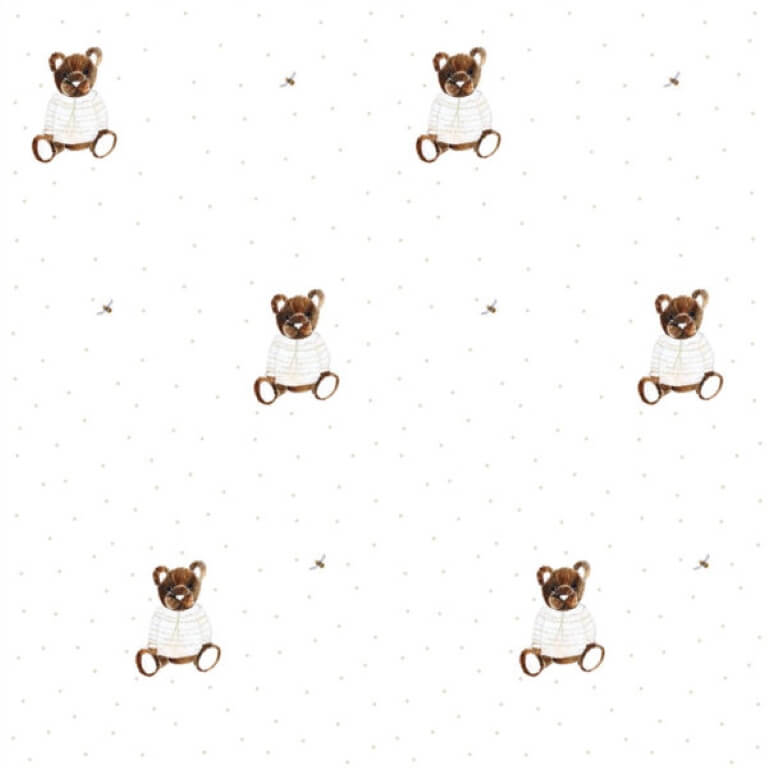 Tapeta z misiem do pokoju dziewczynki misia Alinka pszczółki