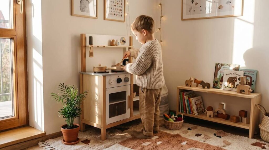 Kącik z zabawkową kuchnią